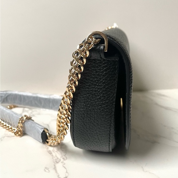 ❌SOLD❌ New Tory Burch Pebbled Leather Crossbody Bag Black - Picture 4 of 11